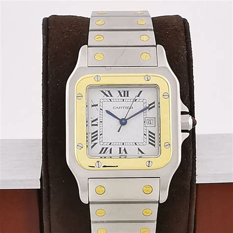 cartier santos galbee acciaio e oro 29x41 ref 2961|cartier santos carree 2961.